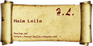 Haim Leila névjegykártya